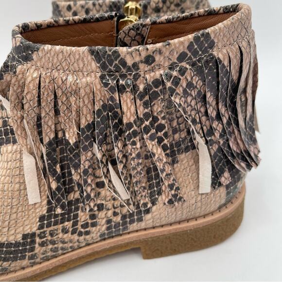 NEW KATE SPADE x SAKS Boots Bestie Fringe Bootie Snakeskin Zipper Size 7 NWOT - Picture 8 of 14